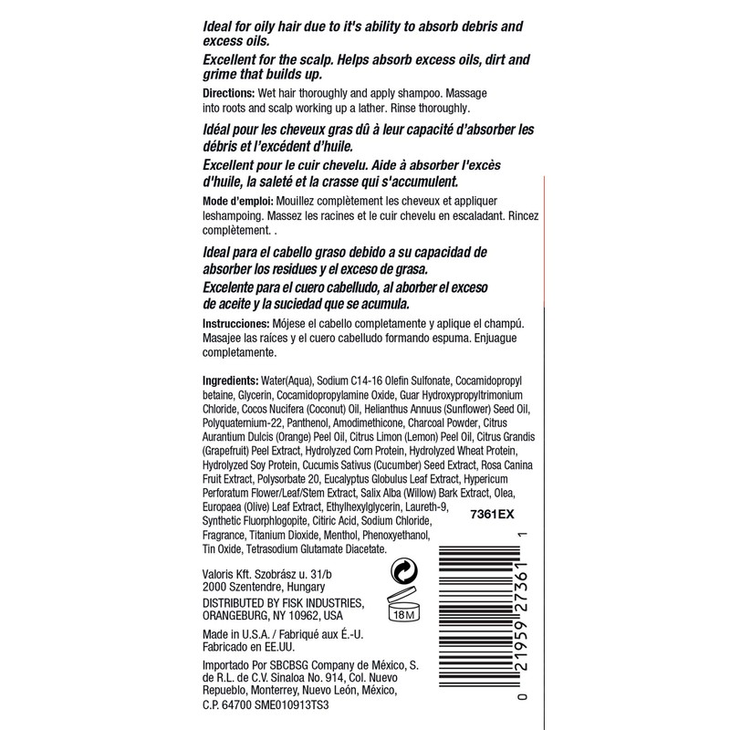 Excelsior Detoxifying Shampoo with Charcoal 10 oz.