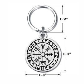 Richesele Viking Compass Keyring - Norse Mythology Gifts - Viking Nordic Compass Gift for Men Women - Vegvisir Keyring