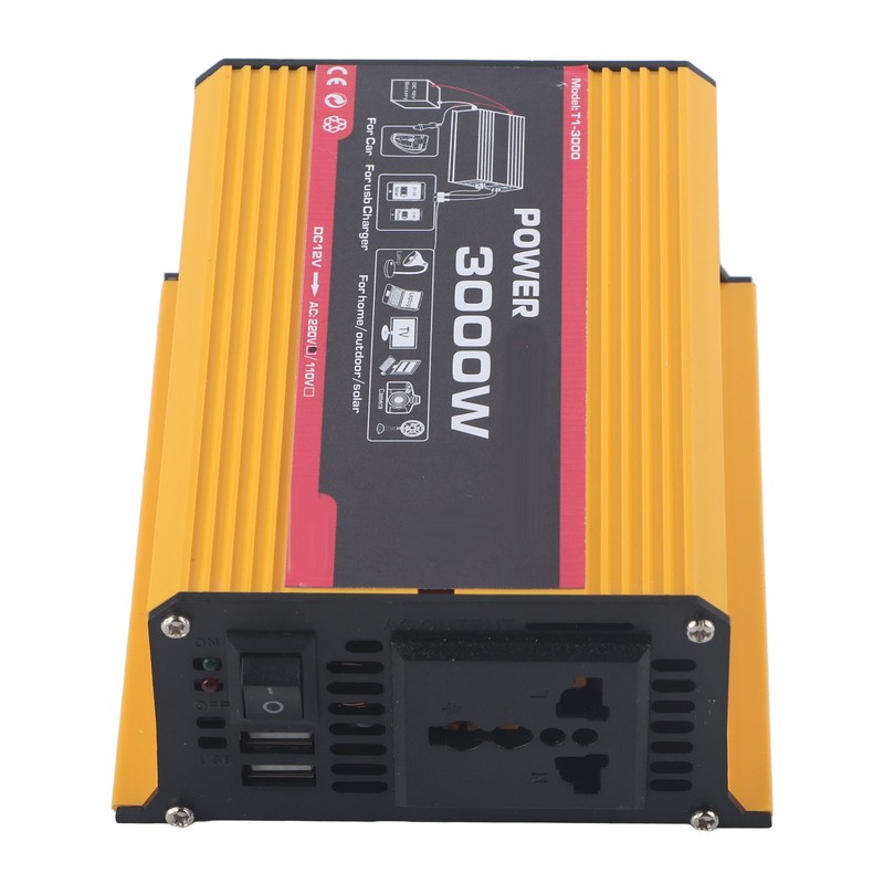 Car Inverter 3000W Dual USB Auto Power Converter Modified Sine