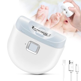 KAZLIE Electric Baby Nail Clipper with Light, White+orange