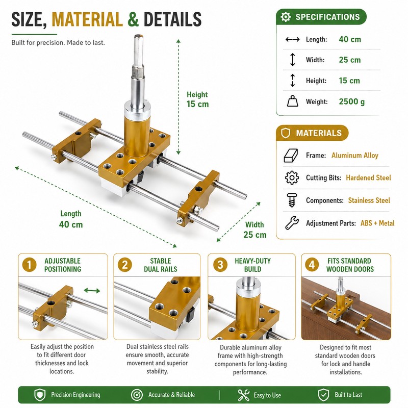 Door Lock Mortise Jig Kit for Wooden Doors – Precision