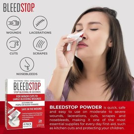BleedStop First Aid Powder for Blood Clotting - 5 PK (15g) Pouches - Trauma Kit for Emergency Use