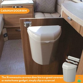 Xtremeauto Caravan Door Bin - Door Mounted Campervan Bin, 2 in 1 Mounting Styles Caravan Bin, Mount Inside Or Outside Door, Hanging Caravan Bin For Door Easy Fit Motorhome Bin With Fitting Kit