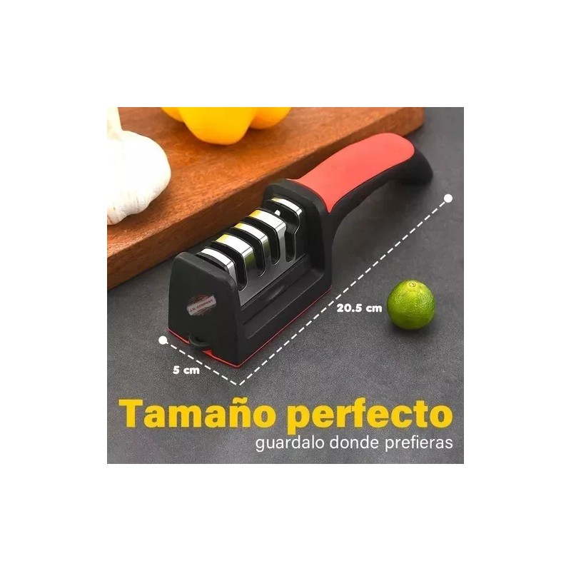 Molin Afilador De Cuchillos Cocina Ergonómico 3 Etapas Manual 4068