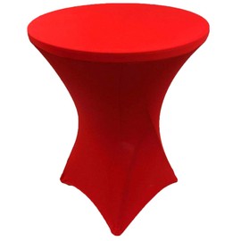 Gowinex Red 30 x 42 inches Cocktail Highboy Spandex Fitted Stretch Tablecloth Table Cover Wedding Event Party (Red)