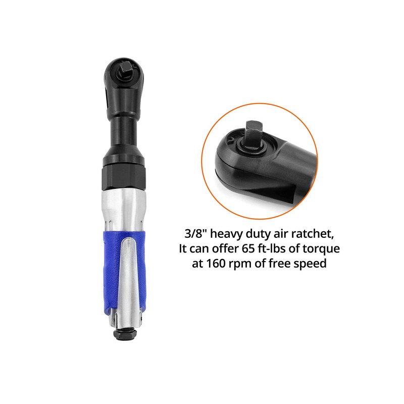 QWORK Air Ratchet Wrench, 3/8" Super Fast Heavy Duty Air