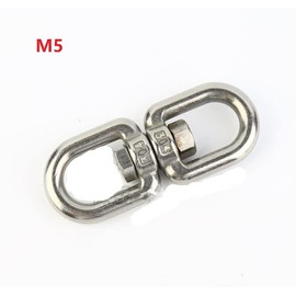 Swivel Eye Hook 304 Stainless Steel Eye To Eye Swivel Ring M5 Eye Swivel Ring Eye Bolts For Anchor Chain Web Tree Swing Hammock Chair