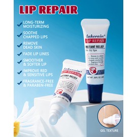 Lip Repair Gel-2 Moisturising Useful Lip Balm without Fragrances for Day & Night Lip Care, Hydrated Soothes Lip Care Balm Set for Repair Dry & Cracked Lips, 10 ml x 2 Pieces