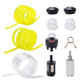 VooGenzek Pack of 10 Petrol Hose Kit, 1 m Fuel Hose, Petrol Filter, Primer Bulb, Rubber Grommet Seal, for Mower Strimmer Chainsaw Trimmer Blower Garden Machine Fitting