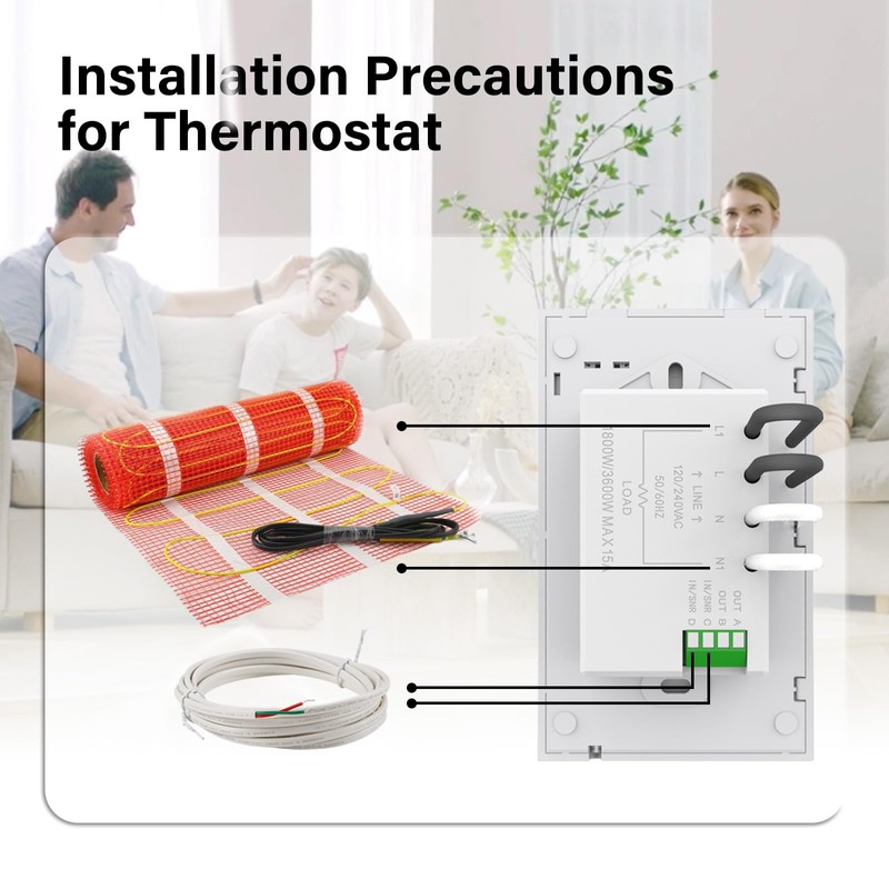 HEATIT ET-72 Digital Programmable Thermostat with Large LCD Display for