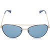 Love Moschino Women's MOL011/S Sunglasses, Blue (Azure), 59.0