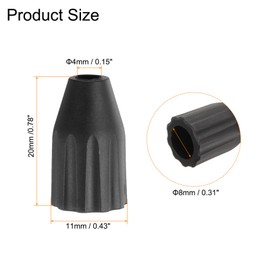 sourcing map 20 Pcs Air Nozzle Tip 8mm Rubber Blow Gun Tip for Air Blow Guns Tool Parts & Accessories, Black
