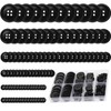 100 Pcs Black Resin Sewing Buttons, 5 Sizes 4-Hole Buttons