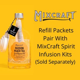 MixCraft Spirit Infusion Premium Craft Cocktail & Mocktail Mixer Refill Packet Refill Packet (Set of 2 Potion Pouches), Peach Passion Tea