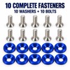 10-Piece M6 Car Fender Washer and Bolt Set for Bumper,