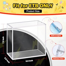 ETB Protector Case, 5mm ETB Acrylic Display Case, Clear Ultra Acrylic Boxes for Display Compatible with Elite Trainer Box, Dustproof and Waterproof Display Box
