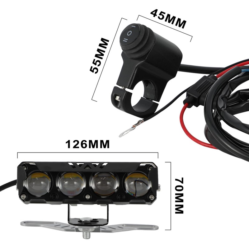 USTPO Dirt Bike Light Bar 5inch 54W 8000lm Head Light