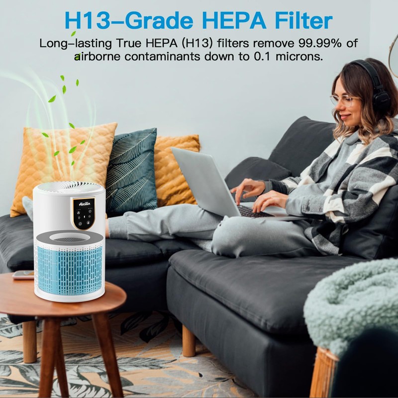 Aircillin Air Purifier AP0801 Replacement Filters 2-Pack, H13 True HEPA