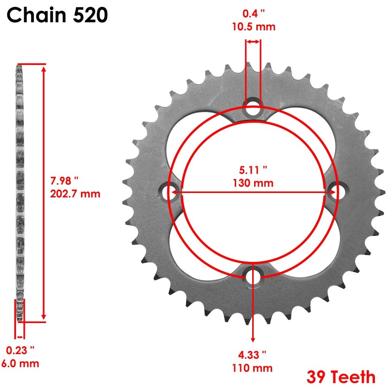 Honda Blue O-Ring Drive Chain & Sprocket Kit for Honda