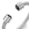 COOLSTEELANDBEYOND Men Women Steel Twisted Cable Cuff Bangle Bracelet with
