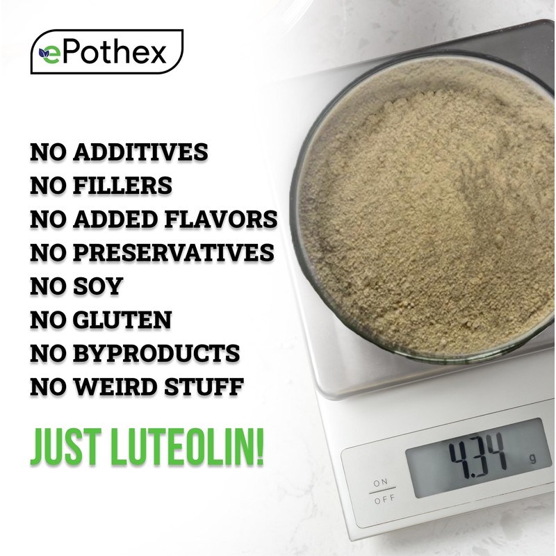 ePothex Pure Luteolin Powder 24 Grams, Brain and Nervous System