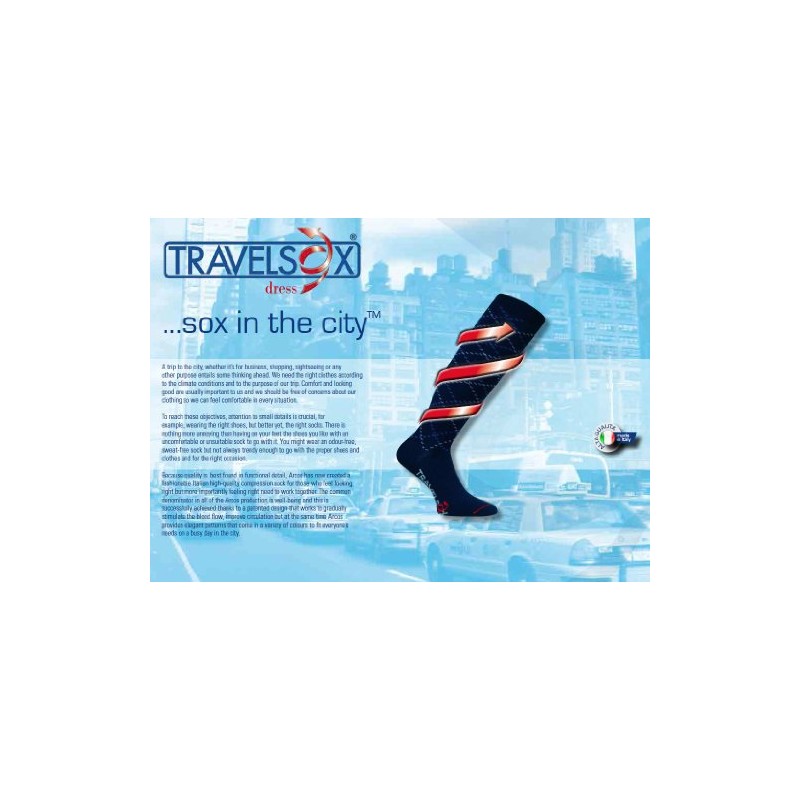 Travelsox Odissey Flight OTC Support Compression Travel Recovery Socks,TS5000, Grey,