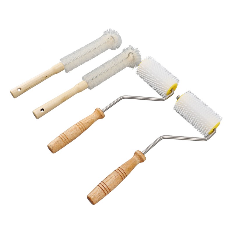 4PCS Honey Extractor Uncapping Needle Roller Wood Handle Honey Uncapper