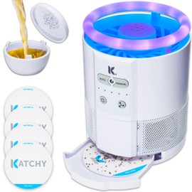 Katchy Duo Indoor Insect Trap with Scent Pod - Fan Powered with UV Light - Fruit Fly Traps for Indoors - for Fruit Flies, Gnats, Mosquitoes, Moths (White)