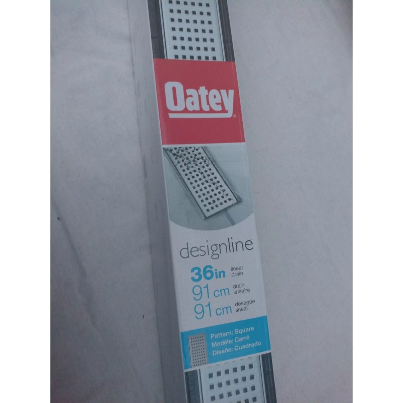 Oatey Designline 36”Stainless Steel Linear Shower Drain w/Square Pattern