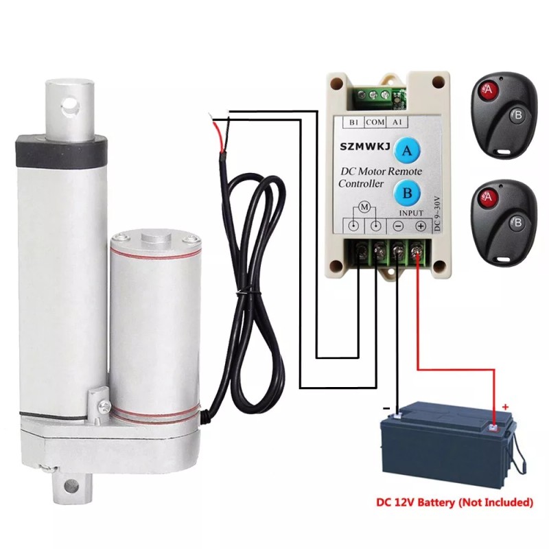 SZMWKJ DC 12V Linear Actuator &Remote Controller 2" Stroke Heavy