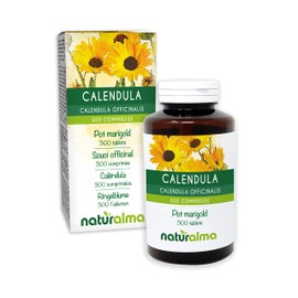 Marigold (Calendula officinalis) Head (Blossoms) Naturalma | 150 g | 300 Tablets of 500 mg | Dietary Supplement | Natural and Vegan