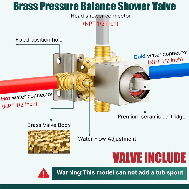 Heyalan Shower Faucet Set with Tub Spout, Bathtub and Shower