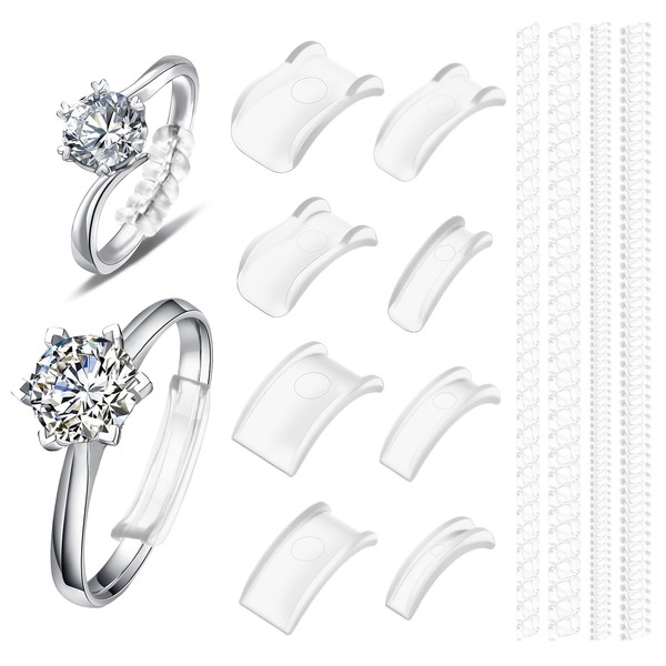 KFHENSOMR 12 Stück Ringverkleinerer Unsichtbarer Silikon Ring Verkleinerung für Breite