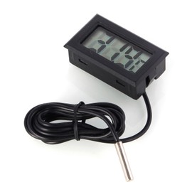 ARCELI Digital LCD Thermometer Temperature Monitoring with External Probe for Fridge Freezer Fridge Aquarium - Black