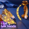 JEAIRTS Light Up Leaf Headband Gold Led Greek Goddess Hair