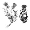 GALPADA Double Scottish Thistle Brooch 2pcs Antique Silver Tone Scottish