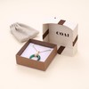 COAI Women's Moon Pendant Made of Gemstones Necklace, Green Agate,