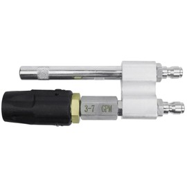 Adjustable Downstream M5 Twist Nozzle 2-in-1 High Pressure Washer Long Range Soap Shooter Tip 3-7 GPM 1/4 Quick Connect for 1000-6000 Psi Pressure Washers 0 to 60 Degree Spray Pattern