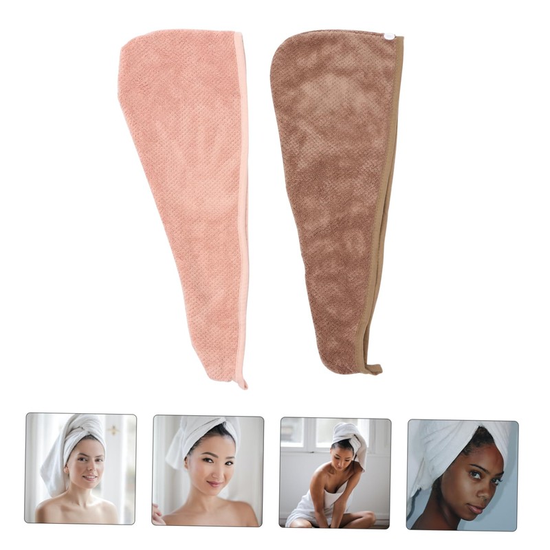 SAFIGLE 2pcs Microfiber Hair Drying Caps Fast Drying Towel Wraps