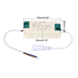 PATIKIL 8-12W 300mA LED Driver, 5 Pack AC 85-265V Output 27-42V DC Female Connector Constant Current Rectifier Transformer External Power Supply, Green