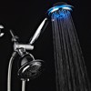 PowerSpa All-Chrome 7-Color LED Shower Head/Hand Held Shower High Pressure