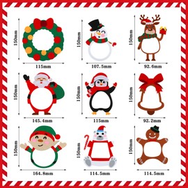 18 Pcs Christmas Picture Frame Ornament Craft Christmas Crafts for Kids Picture Frame Craft Hanging Santa Claus Snowman Reindeer Character Christmas Ornaments for Toddler DIY Photo Home Activities