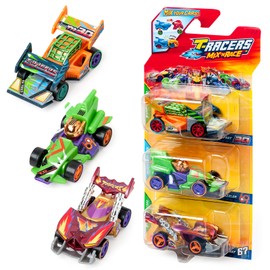 T-RACERS Mix ´N RACE 3 Pack – Pack of 3 collectible cars. Each car can be split in two with interchangeable parts and wheels. Pack 1 of 4