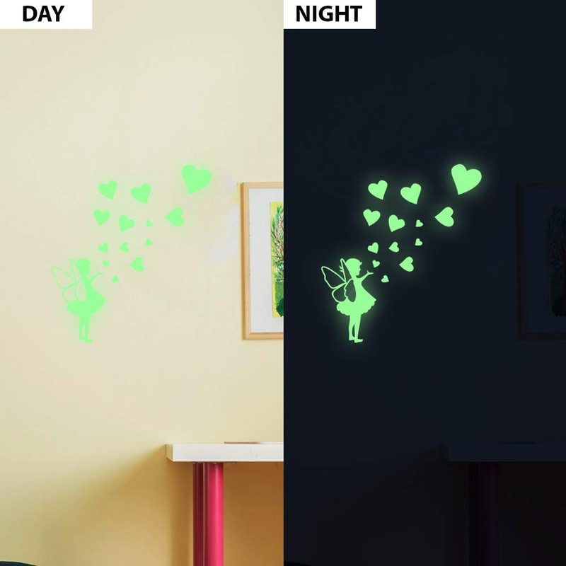 Ambiance Small Fairy Sticker with Hearts Glow in the Dark