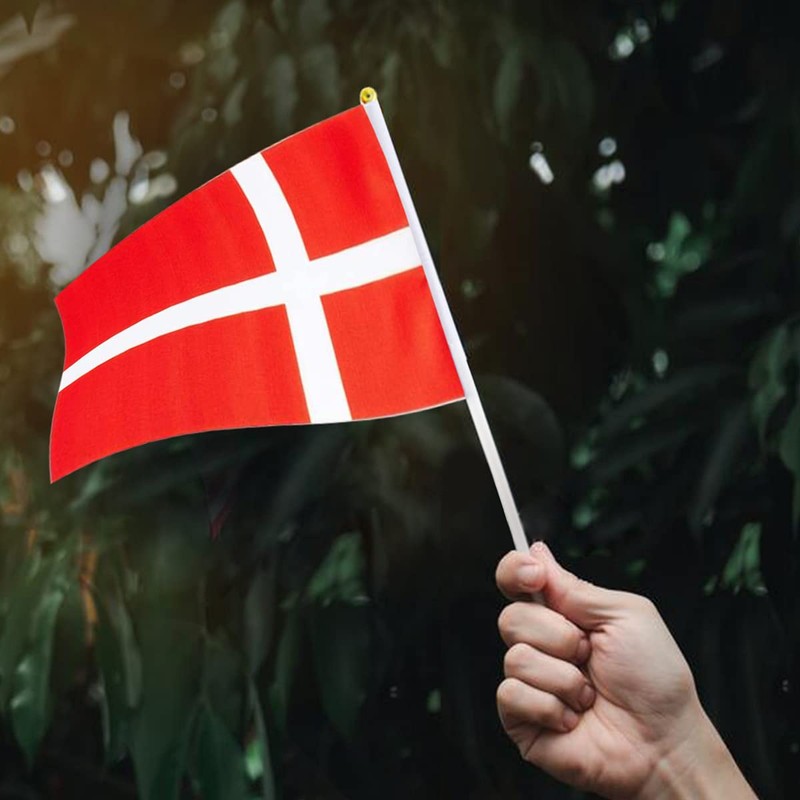 Denmark Flag Danish Flag, Small Mini Handheld Denmark Flags on