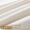Uqocnh Pinch Pleated Linen Curtains White 90 inches Long Flax
