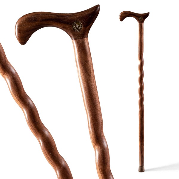 Brazos Walking Cane for Men and Women Handcrafted of Lightweight Wood and made in the USA, Walnut, 34 Inches