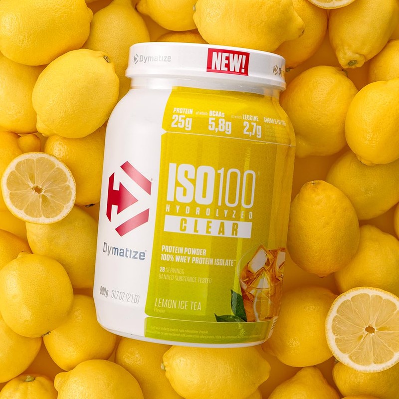 Dymatize ISO 100 Hydrolyzed Clear Lemon Ice Tea 900g Whey