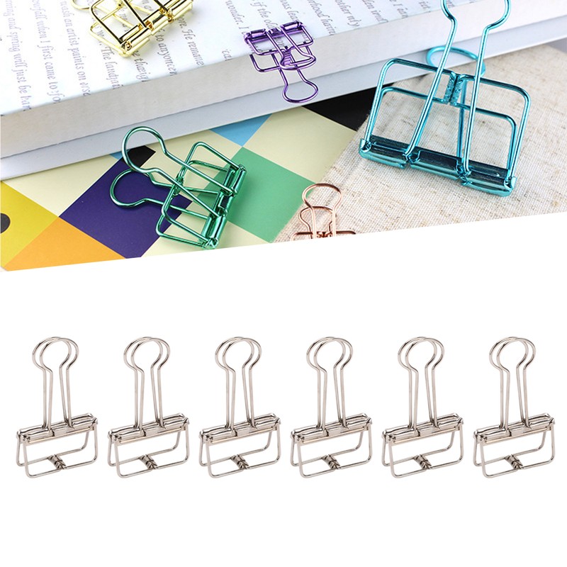 50Pcs Metal Hollow Binder Clips Multipurpose Durable Paper Clamps for