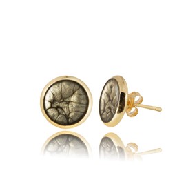 Classic Casual Small Stud Earrings for Women (Style N 10 - Round Black Gold)